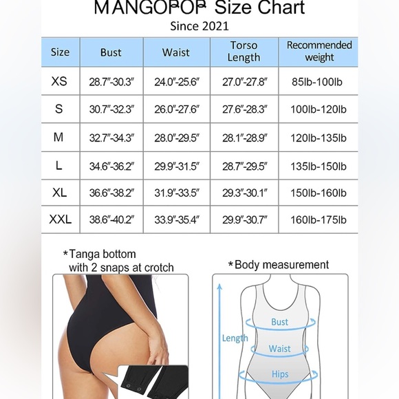 (A9) MANGOPOP Womens Square Neck Sleeveless Tank Top Bodysuit Suit, Sz XXL, NWT - Picture 4 of 9